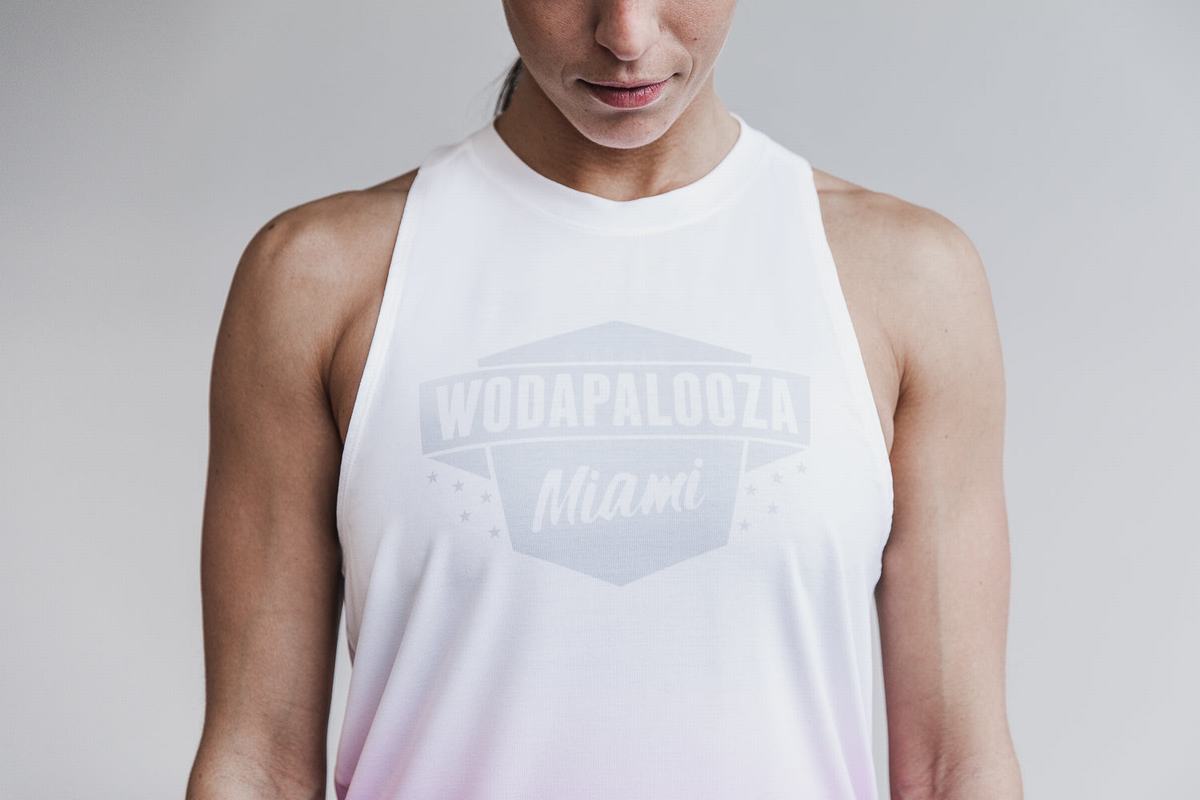 Nobull Wodapalooza High-Neck Dip-Dye Women's Tank Tops White | Australia (WK3170)